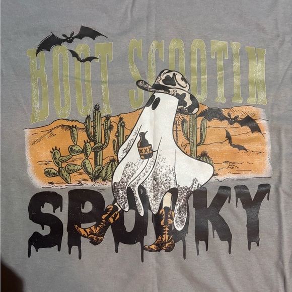 Gray Boot Scootin' Spooky Graphic Tee - Picture 1 of 4